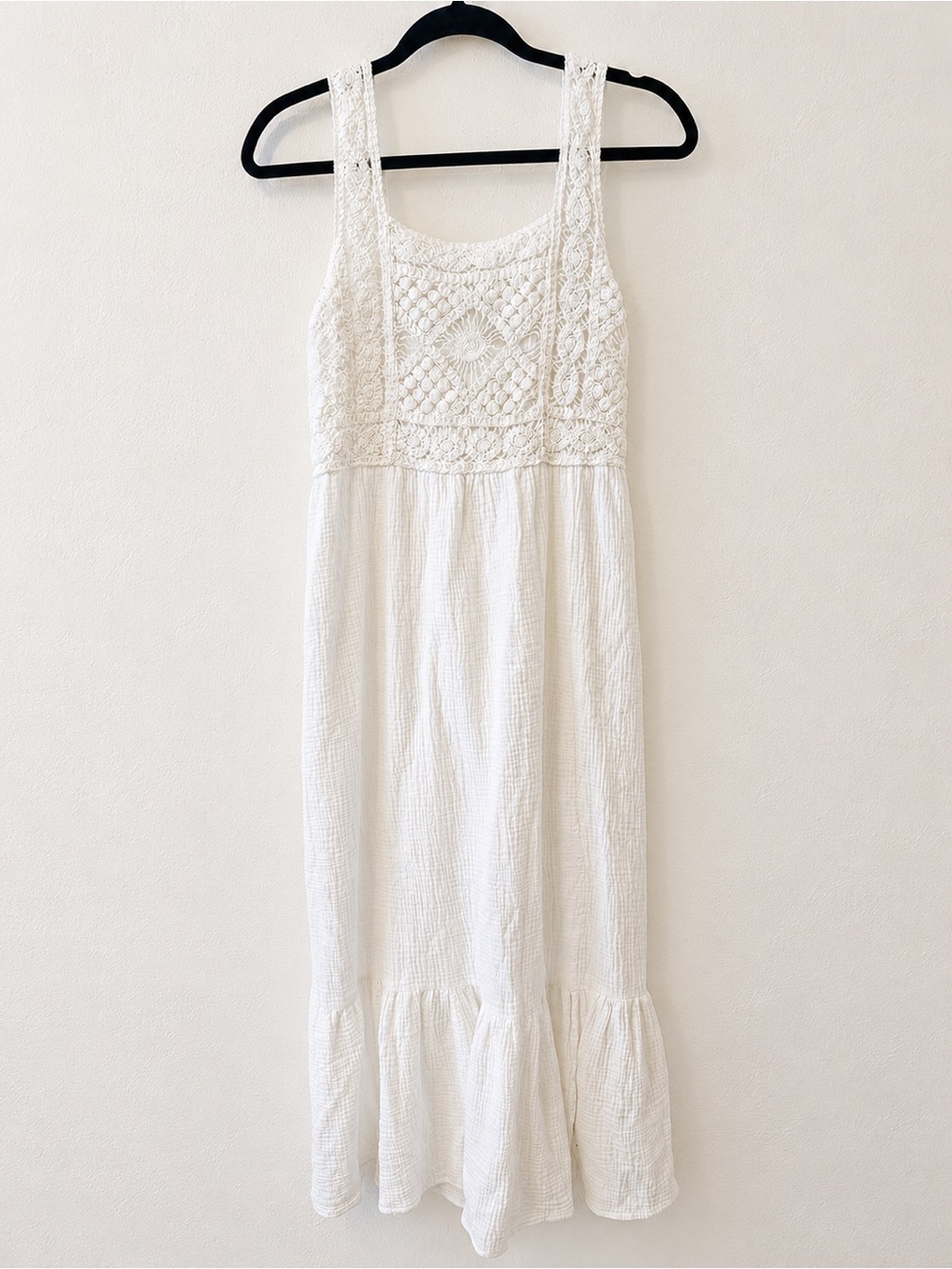 Dear John White Crochet Maxi Dress